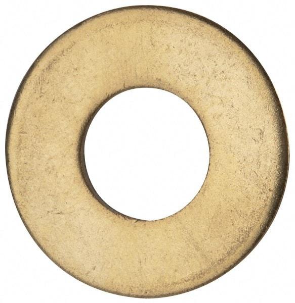 Value Collection - 1/2" Screw, Brass Standard Flat Washer - 0.562" ID x 1-1/4" OD, 0.091" Thick, Plain Finish - Apex Tool & Supply
