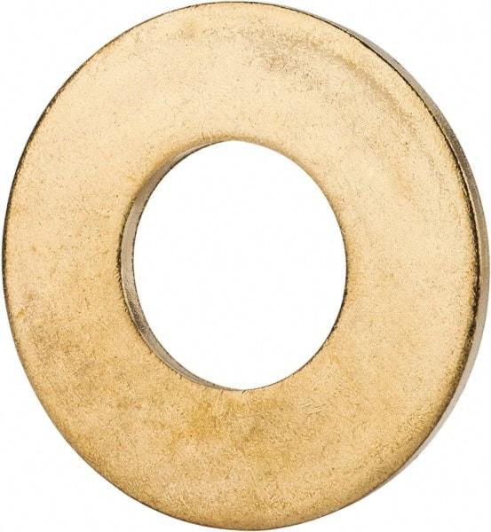 Value Collection - 5/8" Screw, Brass Standard Flat Washer - 0.687" ID x 1-1/2" OD, 0.102" Thick, Plain Finish - Apex Tool & Supply