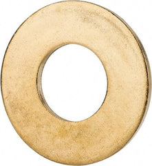 Value Collection - 5/8" Screw, Brass Standard Flat Washer - 0.687" ID x 1-1/2" OD, 0.102" Thick, Plain Finish - Apex Tool & Supply