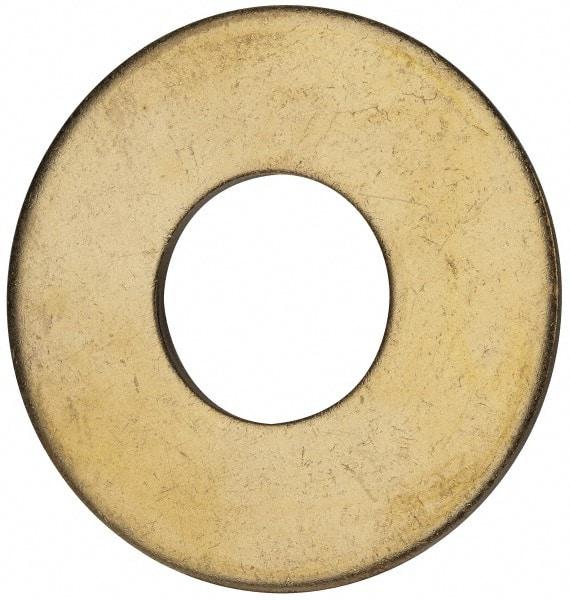 Value Collection - 1" Screw, Brass Standard Flat Washer - 1.062" ID x 2-1/2" OD, 0.144" Thick, Plain Finish - Apex Tool & Supply