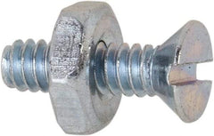Value Collection - #6-32 UNC, 1/2" OAL Slotted Drive Machine Screw - Flat Head, Grade 2 Steel, Zinc-Plated Finish, Without Washer - Apex Tool & Supply