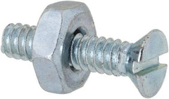 Value Collection - #6-32 UNC, 5/8" OAL Slotted Drive Machine Screw - Flat Head, Grade 2 Steel, Zinc-Plated Finish, Without Washer - Apex Tool & Supply