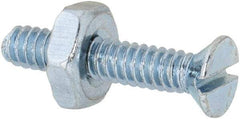 Value Collection - #6-32 UNC, 3/4" OAL Slotted Drive Machine Screw - Flat Head, Grade 2 Steel, Zinc-Plated Finish, Without Washer - Apex Tool & Supply