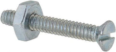 Value Collection - #6-32 UNC, 1" OAL Slotted Drive Machine Screw - Flat Head, Grade 2 Steel, Zinc-Plated Finish, Without Washer - Apex Tool & Supply