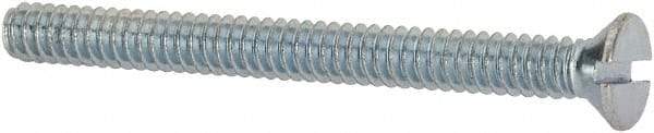 Value Collection - #6-32 UNC, 1-1/2" OAL Slotted Drive Machine Screw - Flat Head, Grade 2 Steel, Zinc-Plated Finish, Without Washer - Apex Tool & Supply