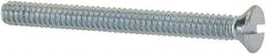 Value Collection - #6-32 UNC, 1-1/2" OAL Slotted Drive Machine Screw - Flat Head, Grade 2 Steel, Zinc-Plated Finish, Without Washer - Apex Tool & Supply