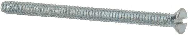 Value Collection - #6-32 UNC, 2" OAL Slotted Drive Machine Screw - Flat Head, Grade 2 Steel, Zinc-Plated Finish, Without Washer - Apex Tool & Supply