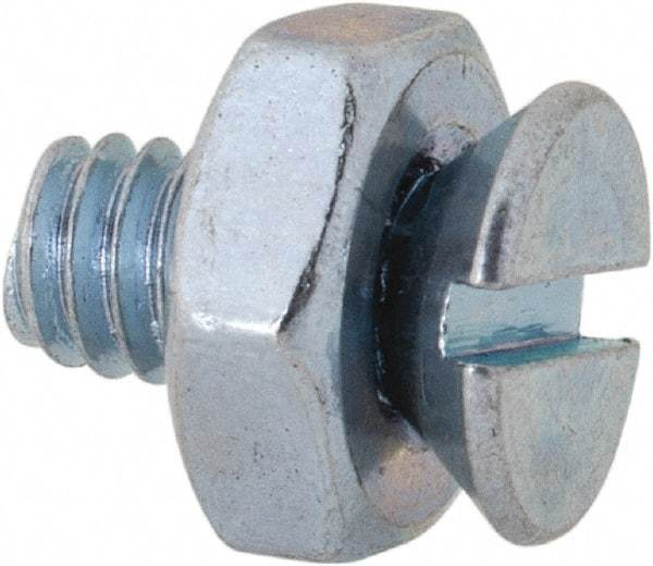 Value Collection - #8-32 UNC, 3/8" OAL Slotted Drive Machine Screw - Flat Head, Grade 2 Steel, Zinc-Plated Finish, Without Washer - Apex Tool & Supply