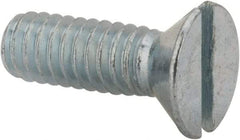 Value Collection - #8-32 UNC, 1/2" OAL Slotted Drive Machine Screw - Flat Head, Grade 2 Steel, Zinc-Plated Finish, Without Washer - Apex Tool & Supply