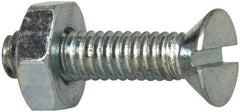 Value Collection - #8-32 UNC, 5/8" OAL Slotted Drive Machine Screw - Flat Head, Grade 2 Steel, Zinc-Plated Finish, Without Washer - Apex Tool & Supply