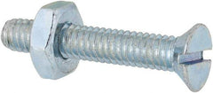 Value Collection - #8-32 UNC, 1" OAL Slotted Drive Machine Screw - Flat Head, Grade 2 Steel, Zinc-Plated Finish, Without Washer - Apex Tool & Supply
