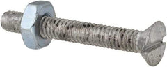 Value Collection - #8-32 UNC, 1-1/4" OAL Slotted Drive Machine Screw - Flat Head, Grade 2 Steel, Zinc-Plated Finish, Without Washer - Apex Tool & Supply