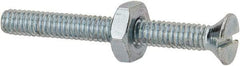 Value Collection - #8-32 UNC, 1-1/2" OAL Slotted Drive Machine Screw - Flat Head, Grade 2 Steel, Zinc-Plated Finish, Without Washer - Apex Tool & Supply