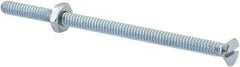 Value Collection - #10-24 UNC, 3-1/2" OAL Slotted Drive Machine Screw - Flat Head, Grade 2 Steel, Zinc-Plated Finish, Without Washer - Apex Tool & Supply