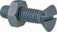 Value Collection - 5/16-18 UNC, 1-1/4" OAL Slotted Drive Machine Screw - Flat Head, Grade 2 Steel, Zinc-Plated Finish, Without Washer - Apex Tool & Supply