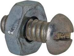 Value Collection - #6-32 UNC, 3/8" Length Under Head Slotted Drive Machine Screw - Round Head, Grade 2 Steel, Zinc-Plated Finish, Without Washer - Apex Tool & Supply