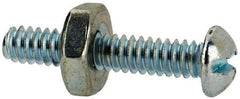 Value Collection - #6-32 UNC, 3/4" Length Under Head Slotted Drive Machine Screw - Round Head, Grade 2 Steel, Zinc-Plated Finish, Without Washer - Apex Tool & Supply