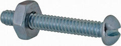 Value Collection - #6-32 UNC, 1" Length Under Head Slotted Drive Machine Screw - Round Head, Grade 2 Steel, Zinc-Plated Finish, Without Washer - Apex Tool & Supply