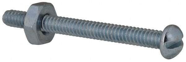 Value Collection - #6-32 UNC, 1-1/2" Length Under Head Slotted Drive Machine Screw - Round Head, Grade 2 Steel, Zinc-Plated Finish, Without Washer - Apex Tool & Supply