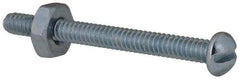 Value Collection - #6-32 UNC, 1-1/2" Length Under Head Slotted Drive Machine Screw - Round Head, Grade 2 Steel, Zinc-Plated Finish, Without Washer - Apex Tool & Supply