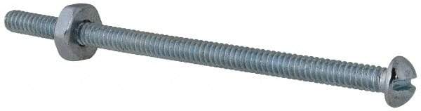 Value Collection - #6-32 UNC, 2-1/2" Length Under Head Slotted Drive Machine Screw - Round Head, Grade 2 Steel, Zinc-Plated Finish, Without Washer - Apex Tool & Supply