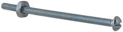 Value Collection - #6-32 UNC, 2-1/2" Length Under Head Slotted Drive Machine Screw - Round Head, Grade 2 Steel, Zinc-Plated Finish, Without Washer - Apex Tool & Supply