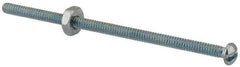 Value Collection - #6-32 UNC, 3" Length Under Head Slotted Drive Machine Screw - Round Head, Grade 2 Steel, Zinc-Plated Finish, Without Washer - Apex Tool & Supply