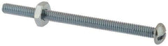 Value Collection - #8-32 UNC, 2-1/2" Length Under Head Slotted Drive Machine Screw - Round Head, Grade 2 Steel, Zinc-Plated Finish, Without Washer - Apex Tool & Supply