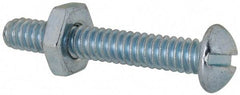 Value Collection - #10-24 UNC, 1-1/4" Length Under Head Slotted Drive Machine Screw - Round Head, Grade 2 Steel, Zinc-Plated Finish, Without Washer - Apex Tool & Supply