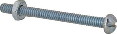 Value Collection - #10-24 UNC, 2-1/4" Length Under Head Slotted Drive Machine Screw - Round Head, Grade 2 Steel, Zinc-Plated Finish, Without Washer - Apex Tool & Supply