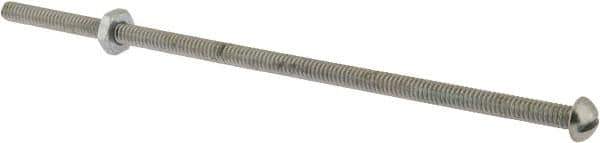 Value Collection - #10-24 UNC, 6" Length Under Head Slotted Drive Machine Screw - Round Head, Grade 2 Steel, Zinc-Plated Finish, Without Washer - Apex Tool & Supply