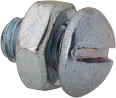 Value Collection - 5/16-18 UNC, 1/2" Length Under Head Slotted Drive Machine Screw - Round Head, Grade 2 Steel, Zinc-Plated Finish, Without Washer - Apex Tool & Supply