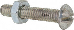 Value Collection - 5/16-18 UNC, 1-3/4" Length Under Head Slotted Drive Machine Screw - Round Head, Grade 2 Steel, Zinc-Plated Finish, Without Washer - Apex Tool & Supply