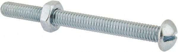 Value Collection - 5/16-18 UNC, 3-1/2" Length Under Head Slotted Drive Machine Screw - Round Head, Grade 2 Steel, Zinc-Plated Finish, Without Washer - Apex Tool & Supply