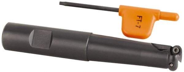 Kennametal - 15.88mm Cutting Diam, 5/8" Shank Diam, 5/8" Max Depth of Cut, Straight Shank Indexable Copy End Mill - 2 Inserts, RD.X 07.. Insert, KDM Toolholder, Through Coolant - Apex Tool & Supply
