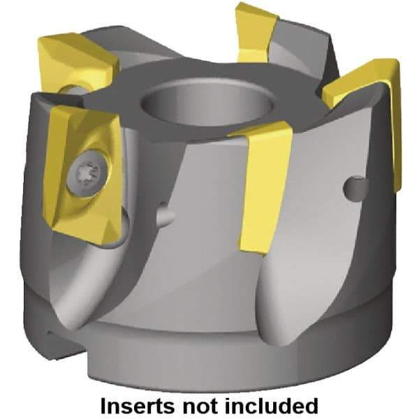 Kennametal - 10 Inserts, 100mm Cut Diam, 32mm Arbor Diam, 14.2mm Max Depth of Cut, Indexable Square-Shoulder Face Mill - 0/90° Lead Angle, 50mm High, ED.T 1404.. Insert Compatibility, Through Coolant, Series Mill 1-14 - Apex Tool & Supply