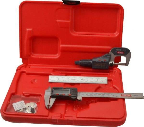 SPI - 3 Piece, Machinist Caliper and Micrometer Tool Kit - 0.0001 Inch Graduation - Apex Tool & Supply