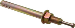 Wej-It - 3/4" Diam, 3/4" Drill, 7-1/2" OAL, 1-3/4" Min Embedment Hammer Drive Concrete Anchor - 1018 Iron (Pin)/Steel (Body), Zinc Yellow Dichromate Finish, Hex Nut Head, Hex Drive - Apex Tool & Supply