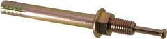 Wej-It - 5/8" Diam, 5/8" Drill, 6" OAL, 1-3/4" Min Embedment Hammer Drive Concrete Anchor - 1018 Iron (Pin)/Steel (Body), Zinc Yellow Dichromate Finish, Hex Nut Head, Hex Drive - Apex Tool & Supply