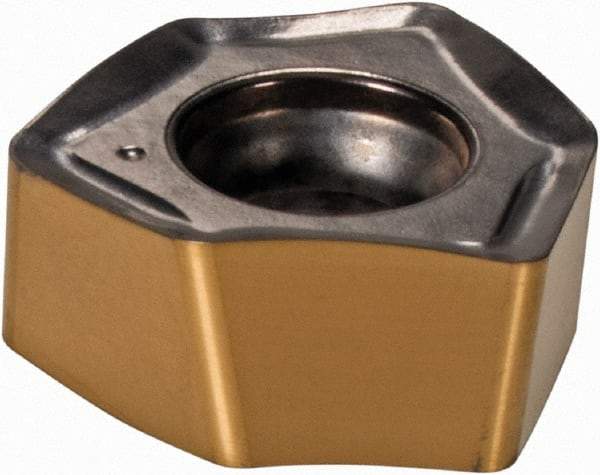 Iscar - H600 WXCU080612 HP Grade IC330 Carbide Milling Insert - TiCN/TiN Finish, 0.268" Thick, 0.537" Inscribed Circle, 1.19mm Corner Radius - Apex Tool & Supply