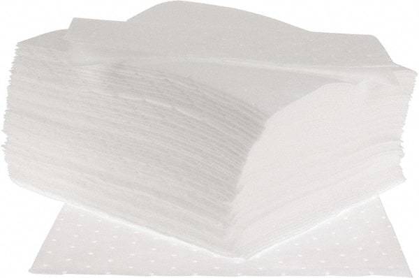 PRO-SAFE - 28 Gal Capacity per Package, Oil Only Pad - 19" Long x 17" Wide, White, Polypropylene - Apex Tool & Supply