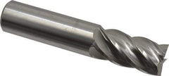 Accupro - 1", 2" LOC, 1" Shank Diam, 5" OAL, 5 Flute, Solid Carbide Square End Mill - Single End, ZrN Finish, Spiral Flute, 37° Helix, Centercutting, Right Hand Cut, Right Hand Flute - Apex Tool & Supply