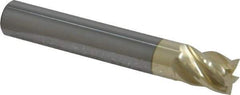 Accupro - 3/8", 1/2" LOC, 3/8" Shank Diam, 2-1/2" OAL, 5 Flute, Solid Carbide Square End Mill - Single End, ZrN Finish, Spiral Flute, 37° Helix, Centercutting, Right Hand Cut, Right Hand Flute - Apex Tool & Supply