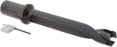 Allied Machine and Engineering - Series 32, 32 to 35mm Diam, 1-1/2" Diam Straight Shank with Flange, Straight Flute Spade Drill - 6-59/64" Max Depth, 8-31/32" Body Length, 11-21/32" OAL, Standard Length, Through Coolant - Apex Tool & Supply
