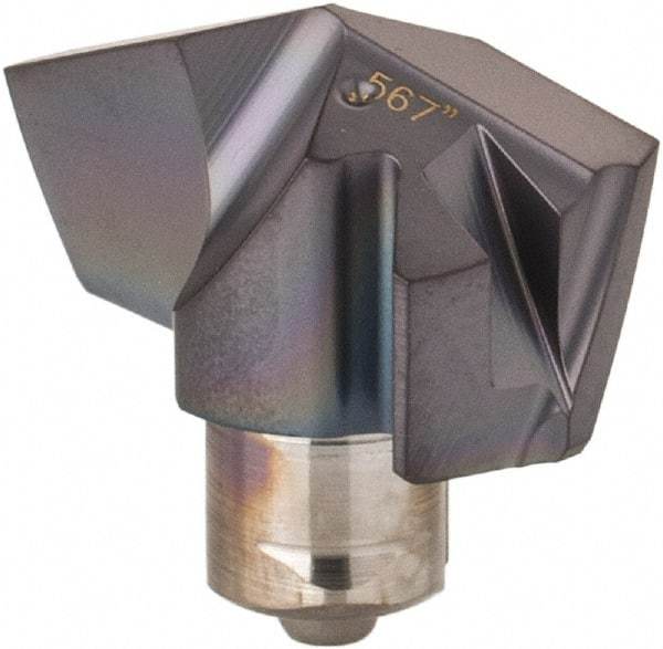 Iscar - Series ICP, 14.4mm Diam Grade IC908 140° Replaceable Drill Tip - Carbide, TiAlN Finish, 14 Seat Size - Apex Tool & Supply