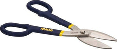 Irwin - 2-3/4" Length of Cut, Straight Pattern Tinner's Snip - 12-3/4" OAL, Vinyl Handle, 20 AWG Steel Capacity - Apex Tool & Supply