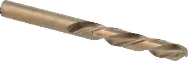 Irwin - 19/64" 135° Cobalt Jobber Drill - Bright Finish, Left Hand Cut, Spiral Flute, Straight Shank, 3-5/8" OAL, Split Point - Apex Tool & Supply