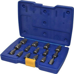 Irwin - 15 Piece Spiral Flute Screw Extractor Set - Screw Range 1/8 to 9/16" - Apex Tool & Supply