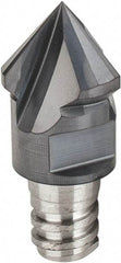 Iscar - MM EDF Grade IC908 Carbide Chamfer Milling Tip Insert - TiAlN Finish, 3 Flutes, 9.4mm Cutting Diam, 12.5mm Extension - Apex Tool & Supply