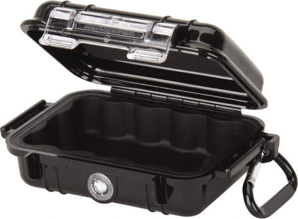Pelican Products, Inc. - 4-1/16" Wide x 4-1/16" Deep x 2-1/8" High, Clamshell Hard Case - Black, Polycarbonate - Apex Tool & Supply